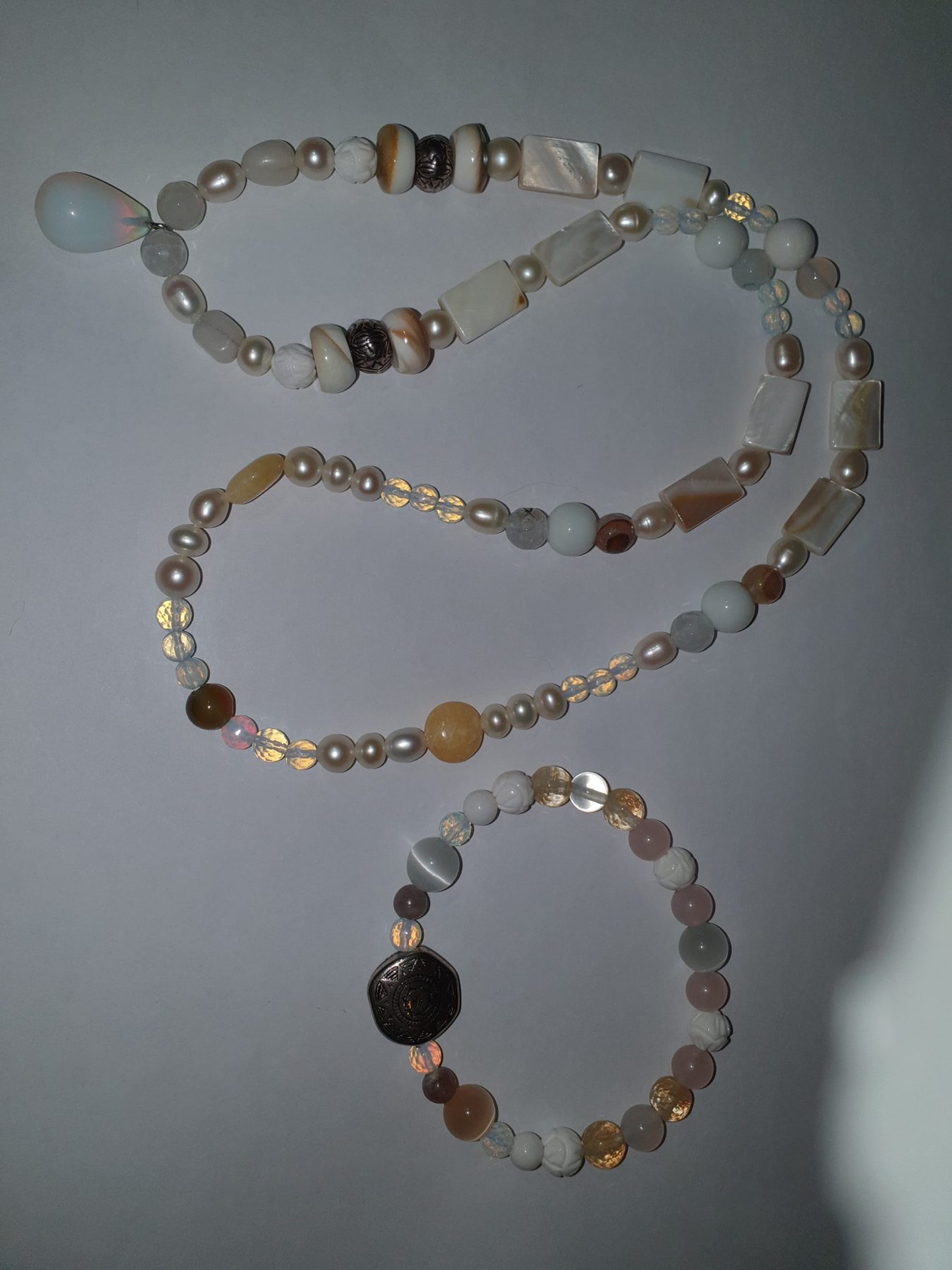 Fresh Water Pearls And Opalite Set