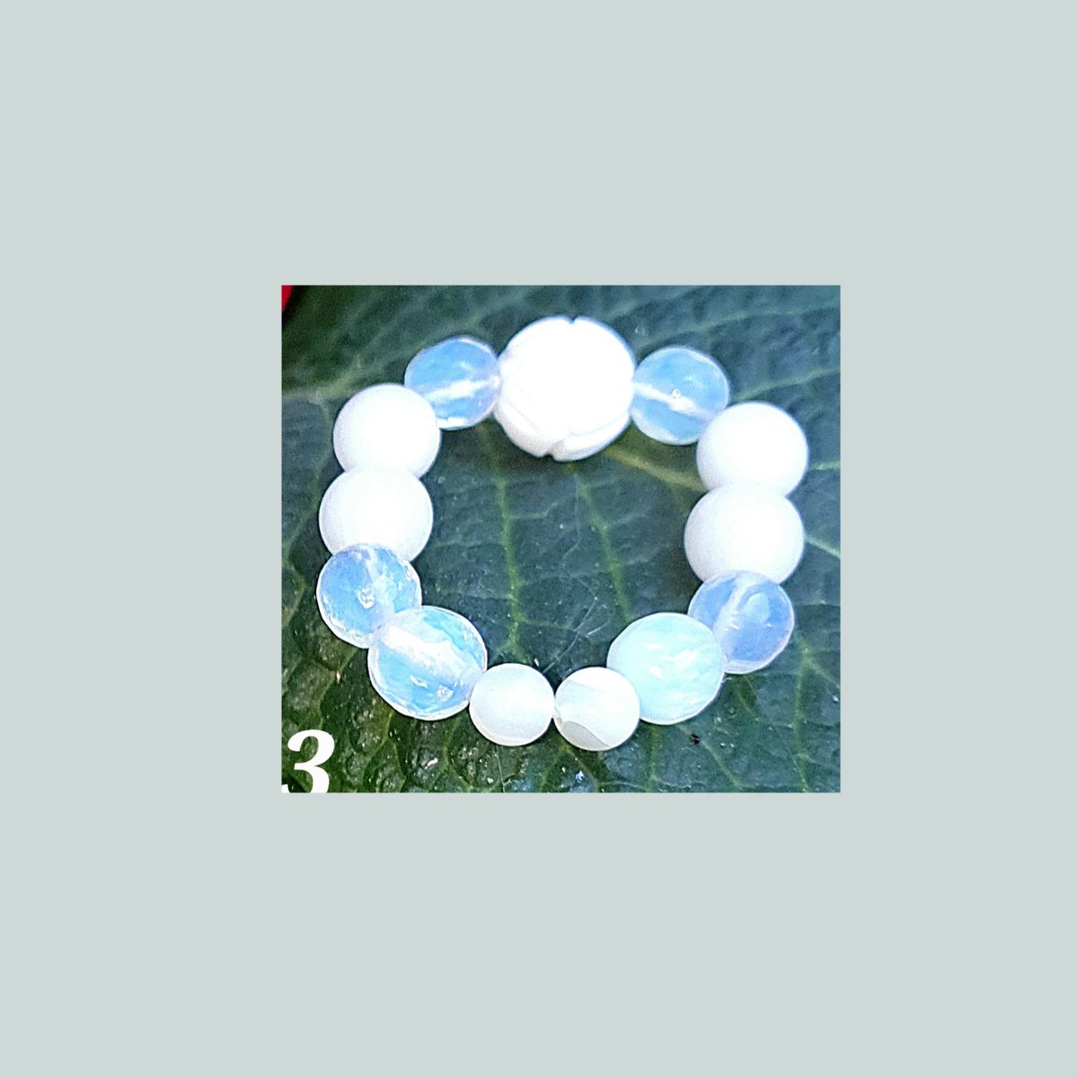 Mother of Pearl, Quartz, Opalite And Shell Flower Ring